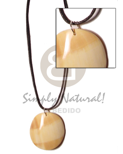 cord  polished 40mm round melo shell  pendant - Home