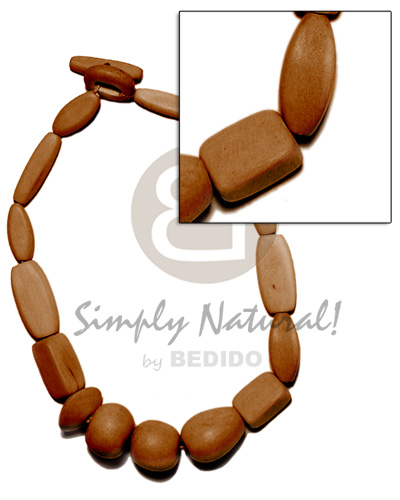 natural wood beads dyed in brown color - Home