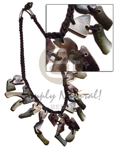 black macrame cleopatra  dangling blacklip chips - Home