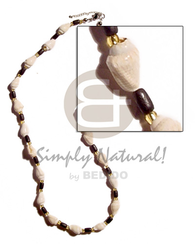 nassa white  rice wood & glass beads combination - Home