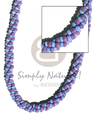3 layers twisted  2-3mm coco Pokalet./  aqua blue/lavender combination - Home