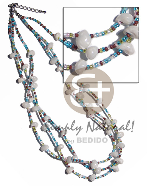 3 layers glass beads  moonshells combination - Home