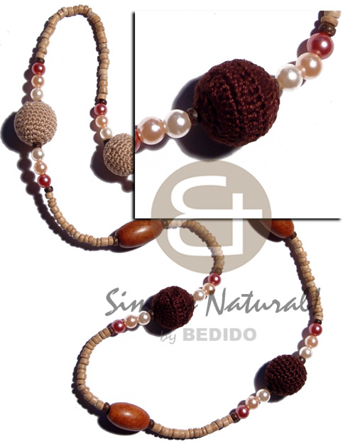 4-5mm natural coco Pokalet  pearls beads,wood beads,wrapped 20mm wood beads / 30 in. - Home