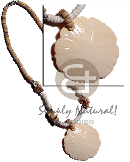 4-5mm coco Pokalet,everlasting  luhuanus, nassa & white clam combination  45mm scallop melo shell pendant - Home