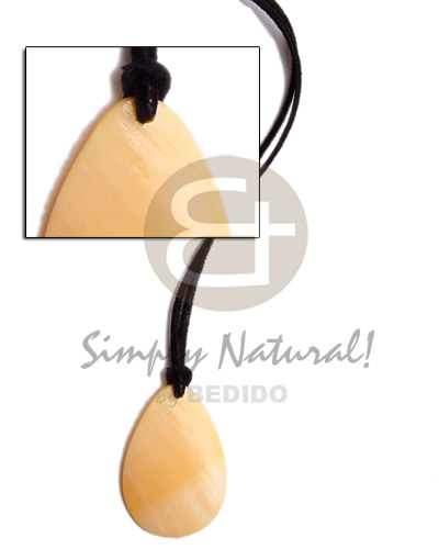 leather thong  43x29mm teardrop melo shell pendant - Home