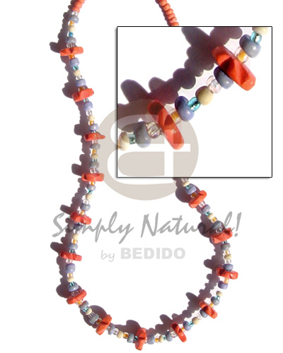 light orange coco pokalet and coco flower  pastel blue pokalet and glass beads alt. - Home