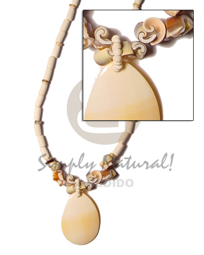 bleach wood tube/ everlasting shell accent and melo shell pendant - Home