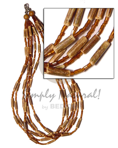 6 layer sig-id  glass & wood beads - Home