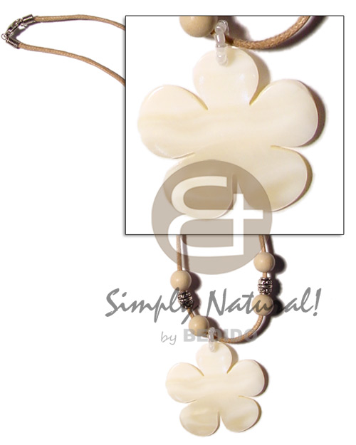 40mm kabibe flower shell on wax cord - Home