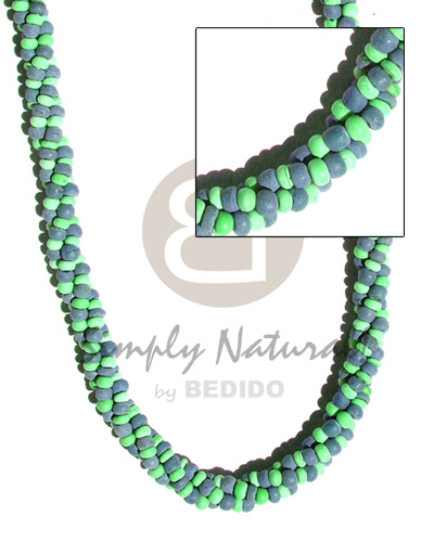 3 layers twisted  2-3mm coco Pokalet./  acid blue/neon green combination - Home