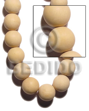nat. white wood round beads 25mm - Home
