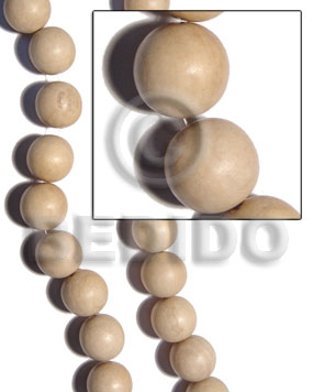 nat. white round wood beads  30mm - Home