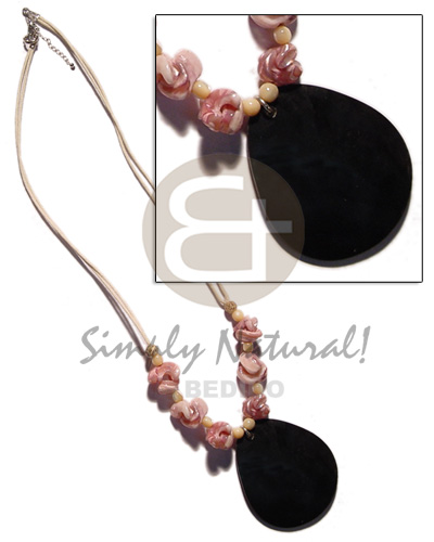 45mm teardrop blacktab  dyed old rose colored trca manol in double wax cord - Home