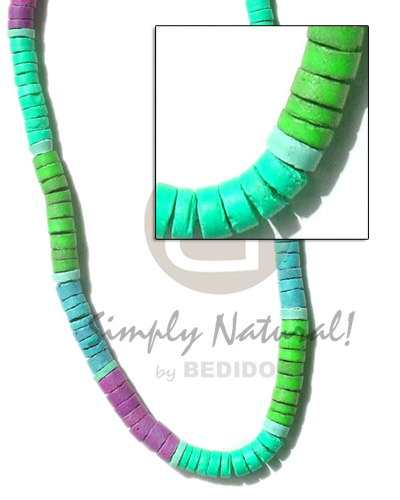 4-5mm coco heishe mint green/neon green/aqua blue/pink combination - Home