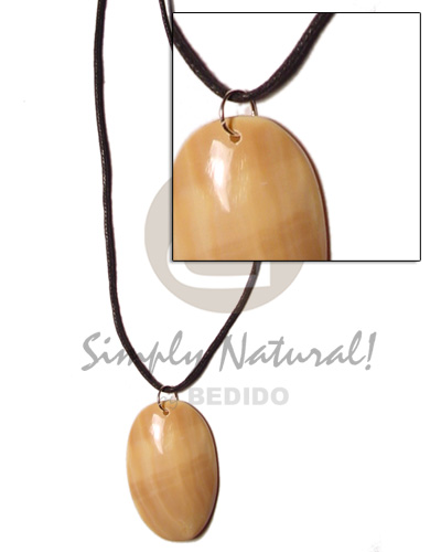 cord  polished 40mm oval melo shell  pendant - Home