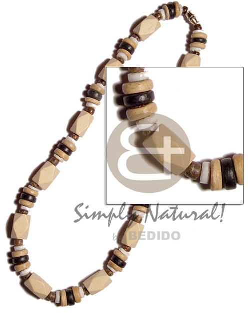 diamond cube wood beads  7-8mm coco Pokalet. combination - Home