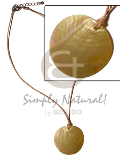 50mm round brownlip pendant in wax cord - Home
