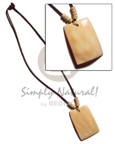 40mm rectangular melo pendant in wax cord - Home