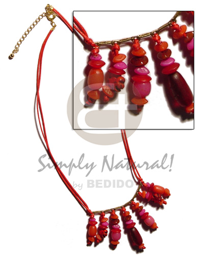 dangling asstd. buri seeds   wood beads in double wax cord - Home