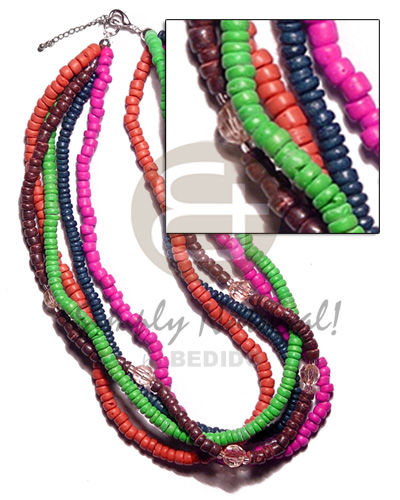 5 layers 4-5mm coco Pokalet. pink. red orange/blue/neon green/maroon combination - Home