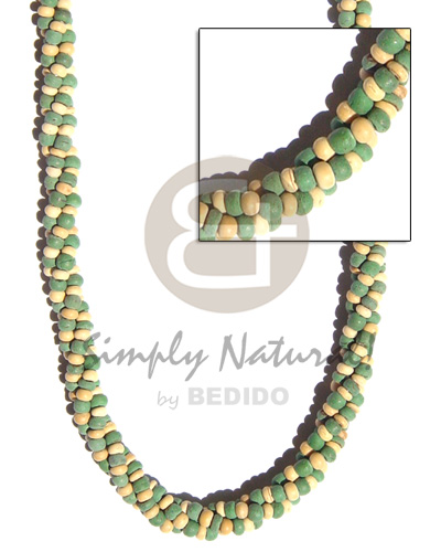 3 layers twisted / 2-3mm coco Pokalet / green  nat. white - Home