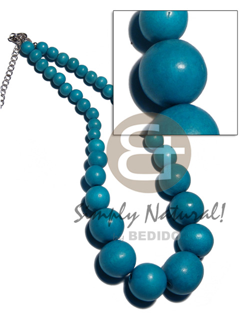 aquamarine graduated wood beads 25mm/20mm/15mm/10mm/8mm  / 16 in. - Home