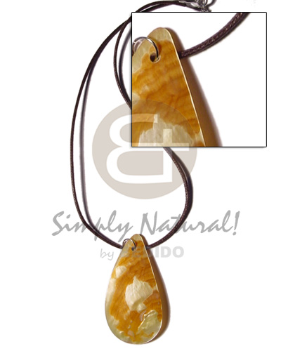 cord  35mm teardrop MOP  skin pendant - Home