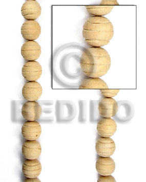 natural white wood beads  groove 10mm - Home