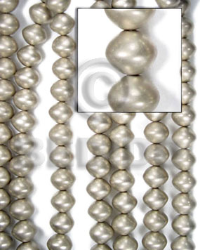 natural white silver coated  wood beads 15mm - Home