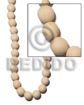 nat. white wood rounds beads 15mm - Home
