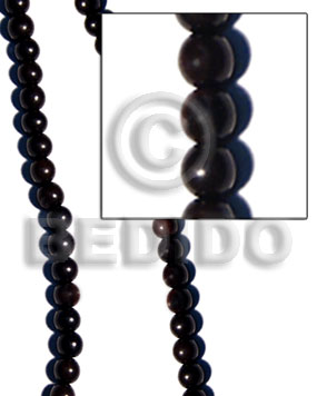 8mm round black camagong wood beads - Home
