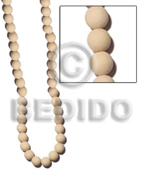 6-7mm natural white round wood beads - Home