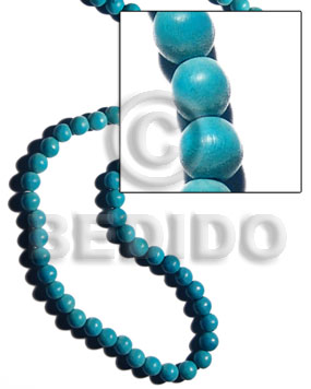 10mm natural white  round wood beads dyed in aqua blue - Home