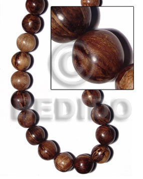30mm round beads nat. white wood  laminated banana bark / price per pc. - Home