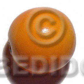 25mm nat. wood beads  in high gloss paint / orange / 15 pcs - Home