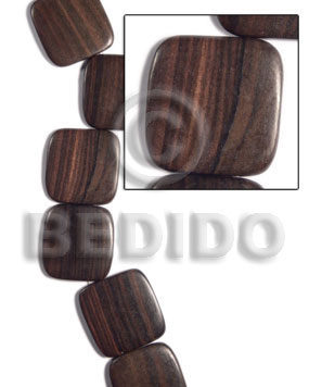 35mmx35mmx5mm square  round edges camagong tiger face to face / 12 pcs. / side strand hole - Home