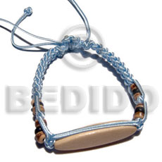 aqua blue macrame at. wood beads id bracelet - Home