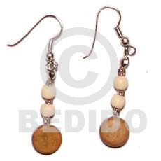 dangling coco sidedrill  wood beads - Home