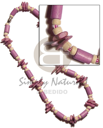 lilac wood tube  matching coco chips,glass beads & coco Pokalet. - Home