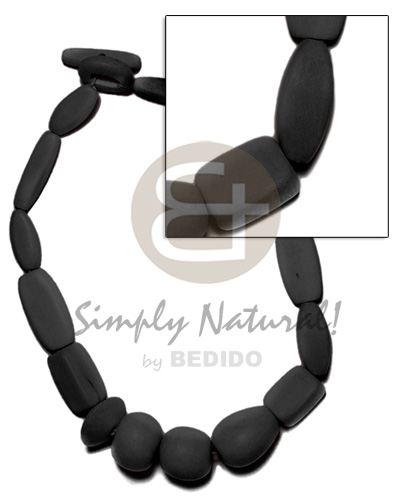 natural wood beads dyed in black - Home