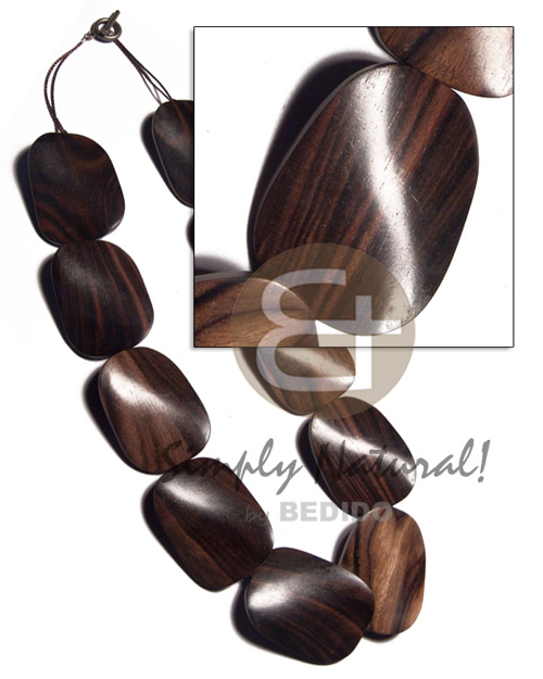 30mmx40mmx6mm camagong tiger ebony hardwood twisted   antique t-locks / 10 pcs / 20 in. - Home