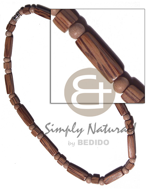 20mmx6mm palmwood flat sided wood tube  round wood beads combination /16in/ barrel lock - Home