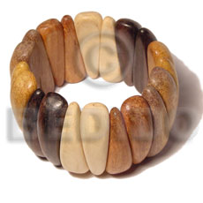 5  wood types  - camagong/nangka/natural wood/robles/bayong elastic bangle - Wooden Bangles