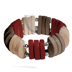 natural white wood brown/beige/maroon combination wood  bangle - Wooden Bangles