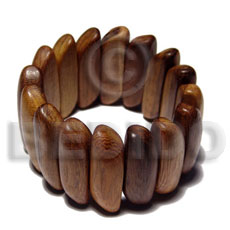 elastic robles wood bangle   clear coat finish / ht=45mm w=10mm - Wooden Bangles