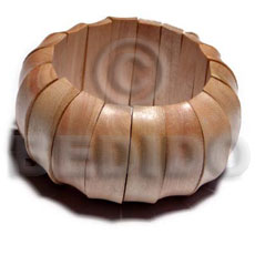 ambabawod elastic bangle  clear coat finish ht=30mm thickness=10mm - Wooden Bangles