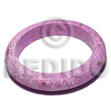 h=15mm thickness=10mm inner diameter-65mm nat. wood bangle in marbled texture brush paint lavender  gold and white splashing - Wooden Bangles