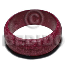 h=30mm thickness=10mm inner diameter=65mm nat. wood bangle in marbled texture brush paint / wine red tones - Wooden Bangles