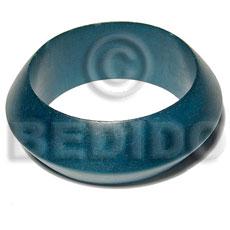 h=30mm thickness=12mm diameter=65mm nat. wood bangle  in aqua green tone - Wooden Bangles