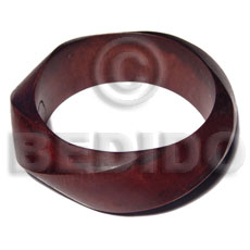 h=25mm thickness=12mm diameter=65mm nat. wood bangle in matte reddish brown tone - Wooden Bangles